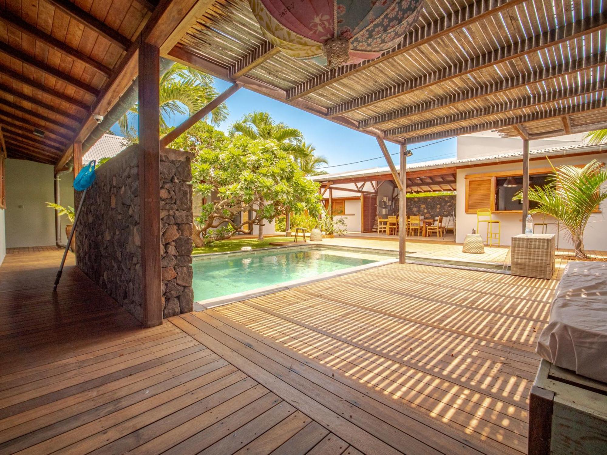 La Kaz Veloutier - Villa 4 Chambres Avec Piscine La Saline Le Bains Extérieur photo